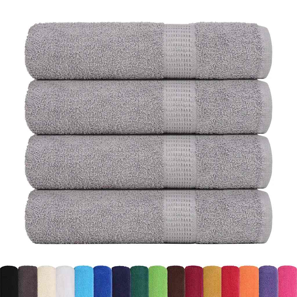 Toallas de baño Vidaxl 4 PC 100x150 cm 360 g m² 100% de algodón gris