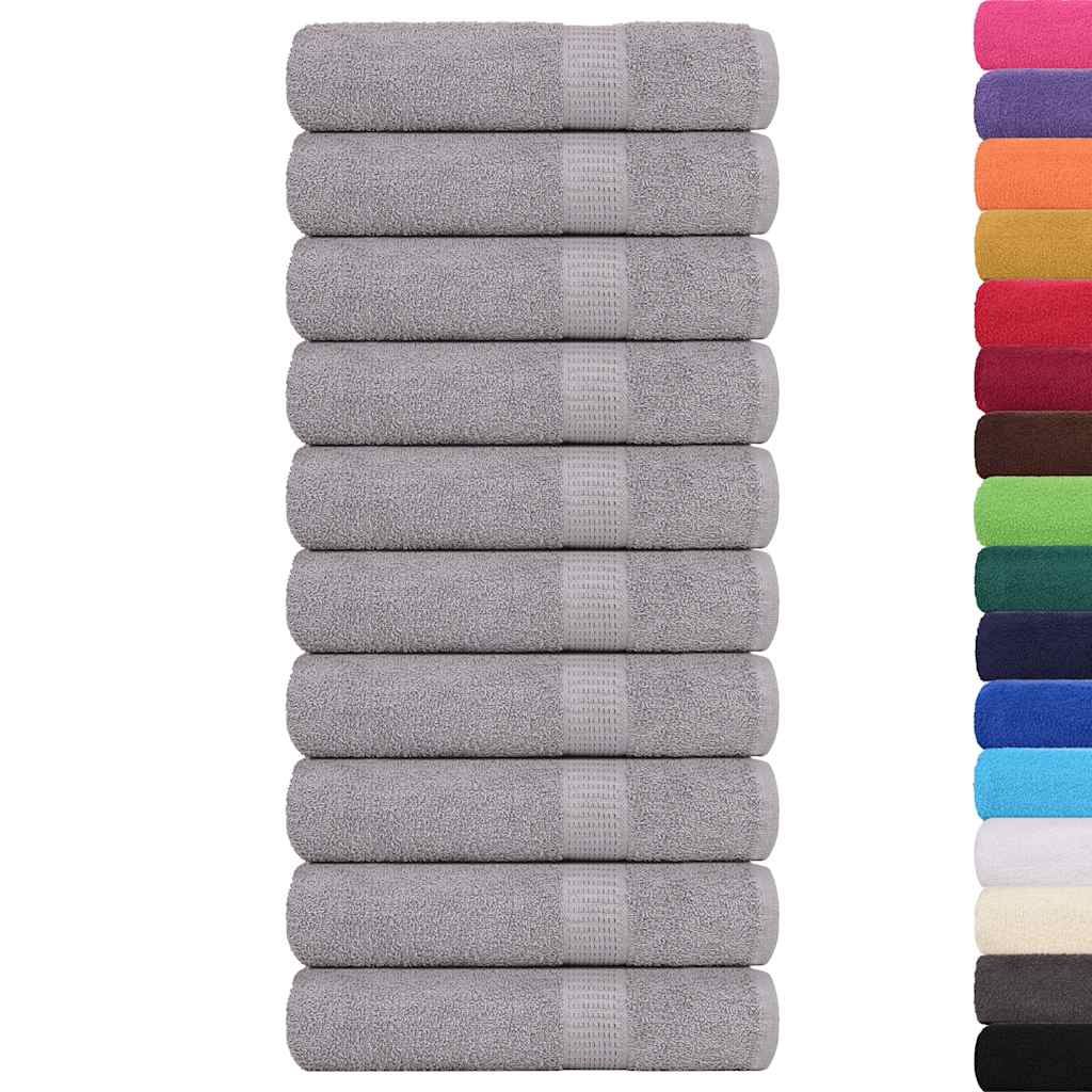 Toallas de baño Vidaxl 10 st 100x150cm 360 g m² 100% de algodón gris