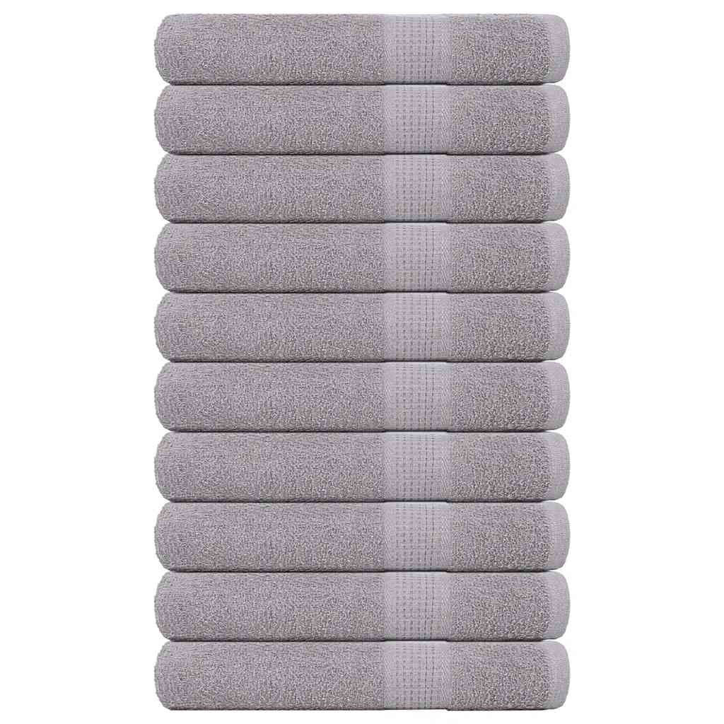 Toallas de sauna Vidaxl 10 st 80x200 cm 360 g m² 100% de algodón gris