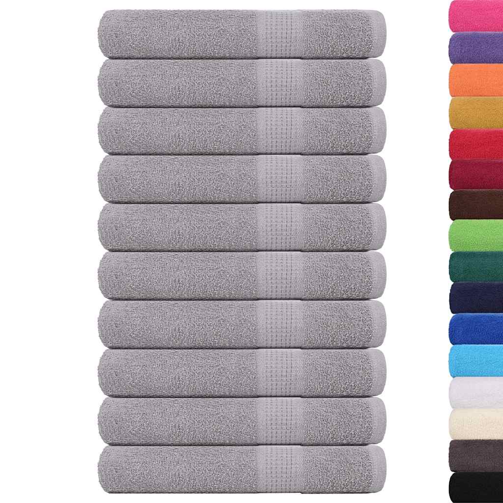 Toallas Vidaxl 10 pcs 100x200 cm 360 g m² 100% de algodón gris