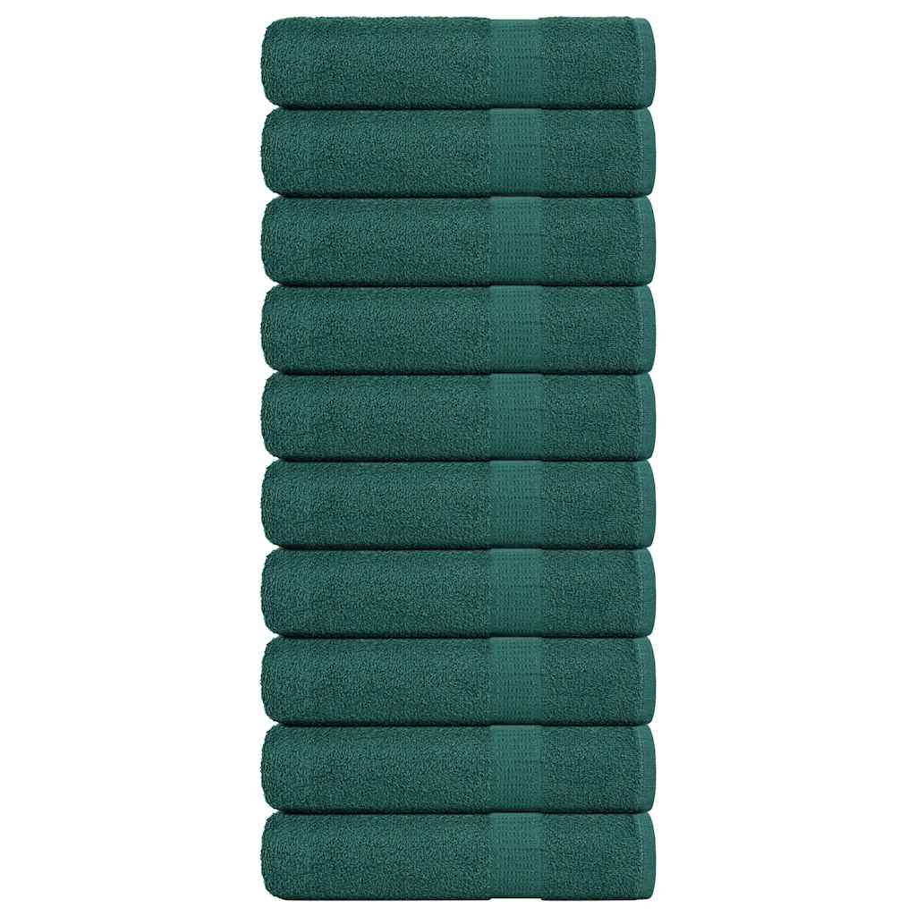 Vidaxl Asciugamani per doccia 10 ST 70x140 cm 360 g m² 100% di cotone verde