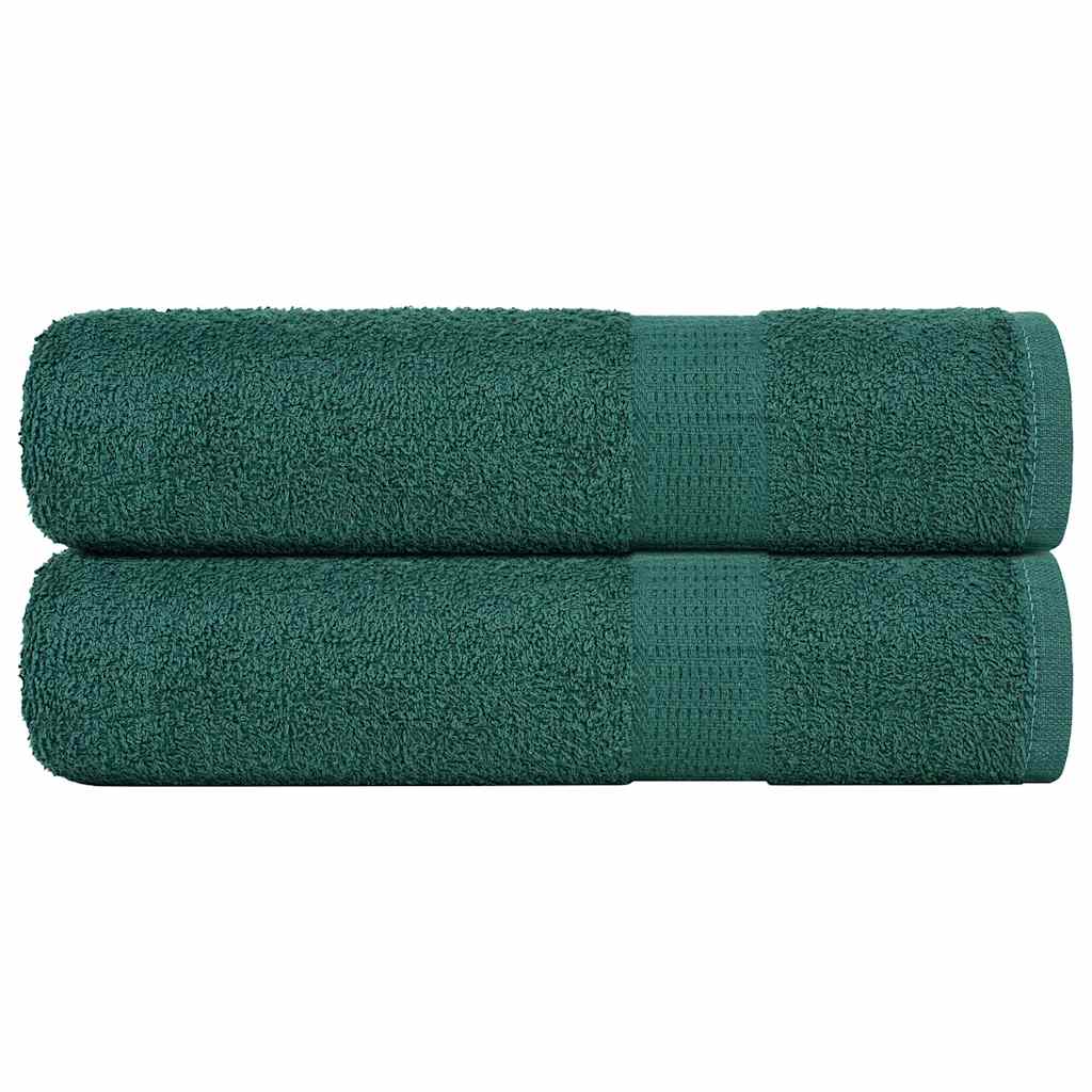 Asciugamani da bagno Vidaxl 2 St 100x150 cm 360 g m² 100% di cotone verde