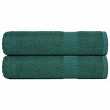 Asciugamani da bagno Vidaxl 2 St 100x150 cm 360 g m² 100% di cotone verde