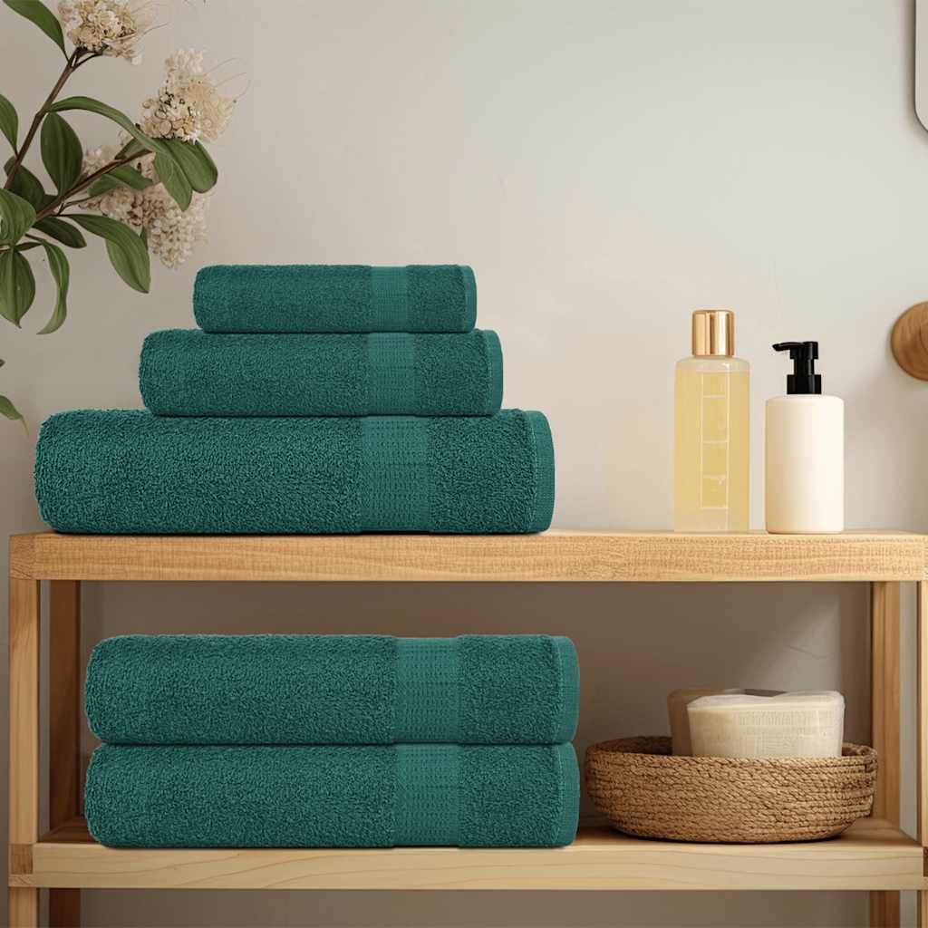 Asciugamani da bagno Vidaxl 2 St 100x150 cm 360 g m² 100% di cotone verde