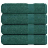 Asciugamani da bagno Vidaxl 4 St 100x150 cm 360 g m² 100% di cotone verde