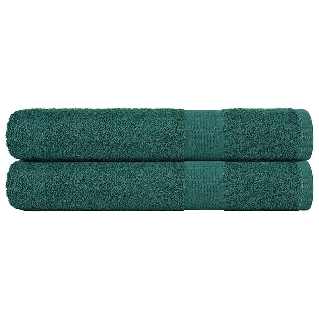 Asciugamani di sauna Vidaxl 2 ST 80x200 cm 360 g m² 100% di cotone verde