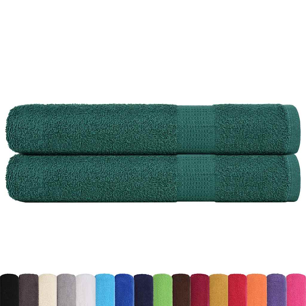 Asciugamani di sauna Vidaxl 2 ST 80x200 cm 360 g m² 100% di cotone verde