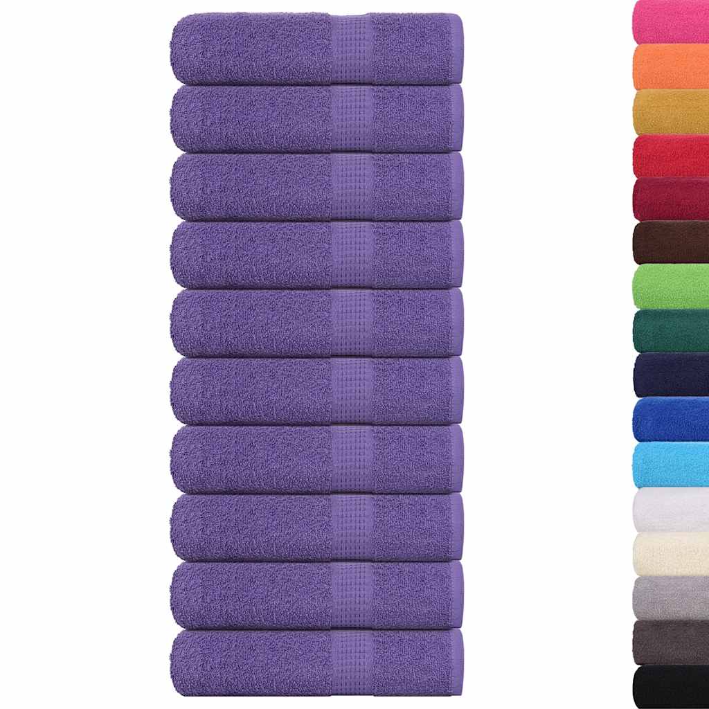 Serviettes de douche vidaxl 10 st 70x140 cm 360 g m² 100% coton violet