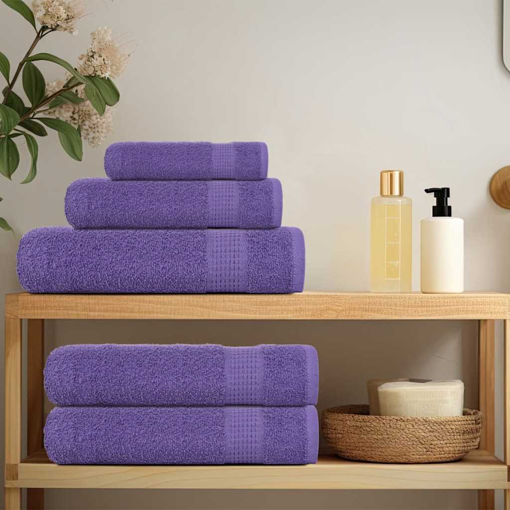 Serviettes de douche vidaxl 10 st 70x140 cm 360 g m² 100% coton violet