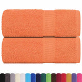 VidaXL Gästehandtücher 2 Stk. 30x50 cm 360 g m² 100 % Baumwolle Orange