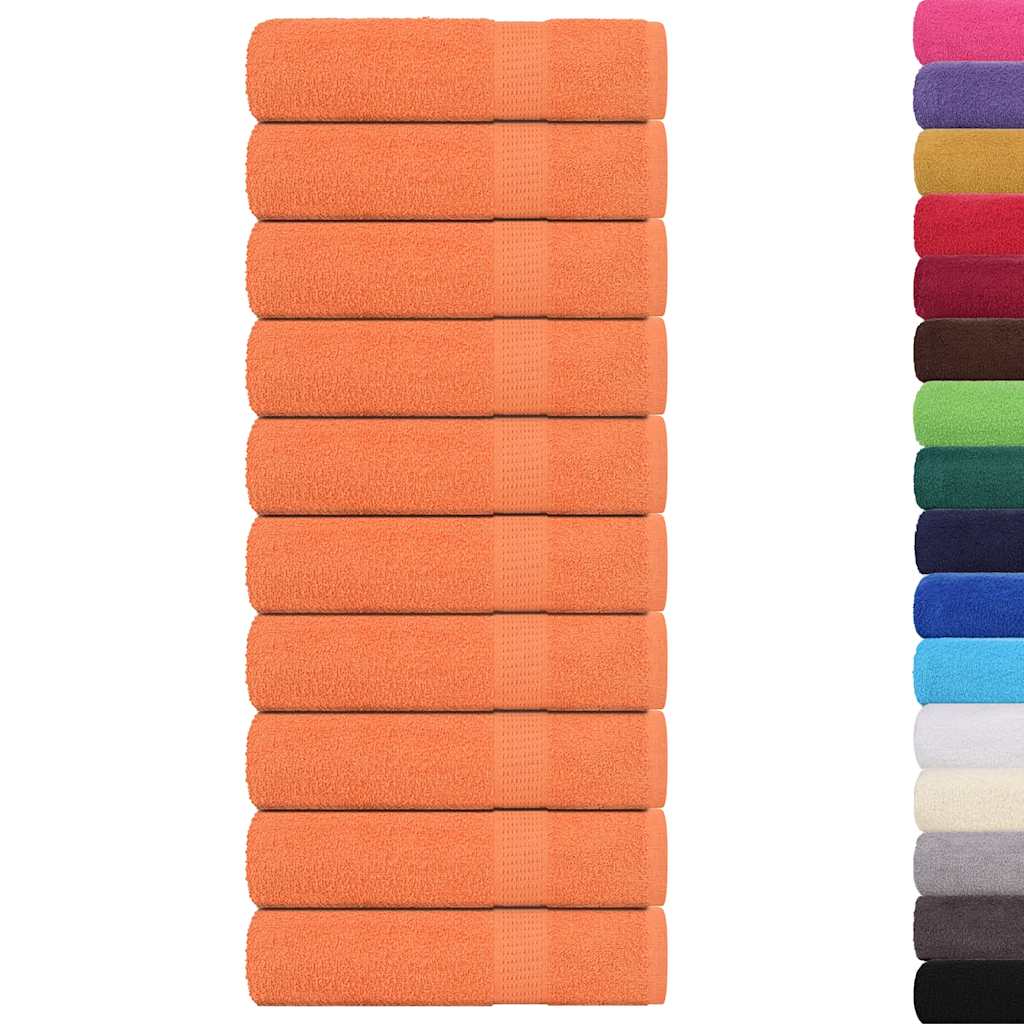 Toallas de baño Vidaxl 10 PC 100x150 cm 360 g m² 100% de algodón naranja