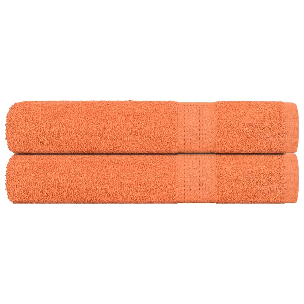 Toallas de sauna Vidaxl 2 st 80x200 cm 360 g m² 100% de algodón naranja