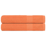 Toallas de sauna Vidaxl 2 st 80x200 cm 360 g m² 100% de algodón naranja