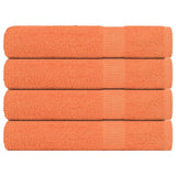 Bidaxl bastu handdukar 4 st 80x200 cm 360 g m² 100% bomull orange