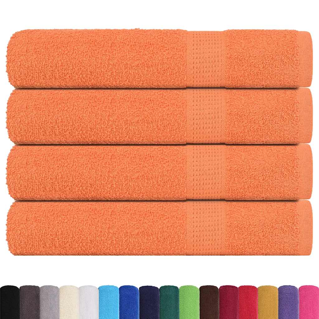 Toallas de sauna Vidaxl 4 st 80x200 cm 360 g m² 100% de algodón naranja