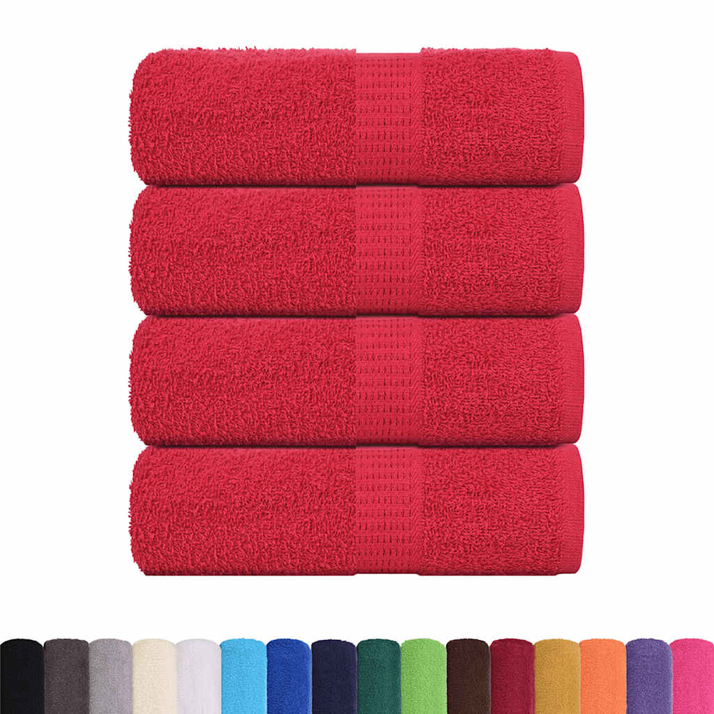 VidaXL Gästehandtücher 4 Stk. 30x50 cm 360 g m² 100 % Baumwolle rot
