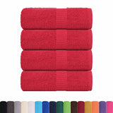 VidaXL Gästehandtücher 4 Stk. 30x50 cm 360 g m² 100 % Baumwolle rot