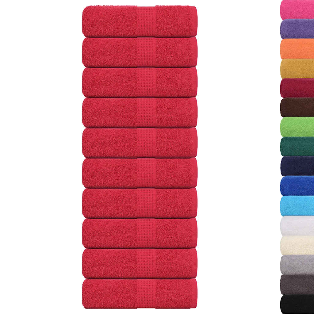 Vidaxl gastendoekjes 10 st 30x50 cm 360 g m² 100% katoen rood