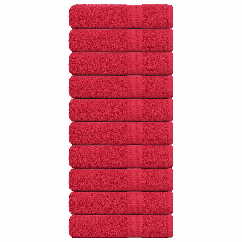 Vidaxl Asciugamani per doccia 10 ST 70x140 cm 360 g m² 100% di cotone rosso