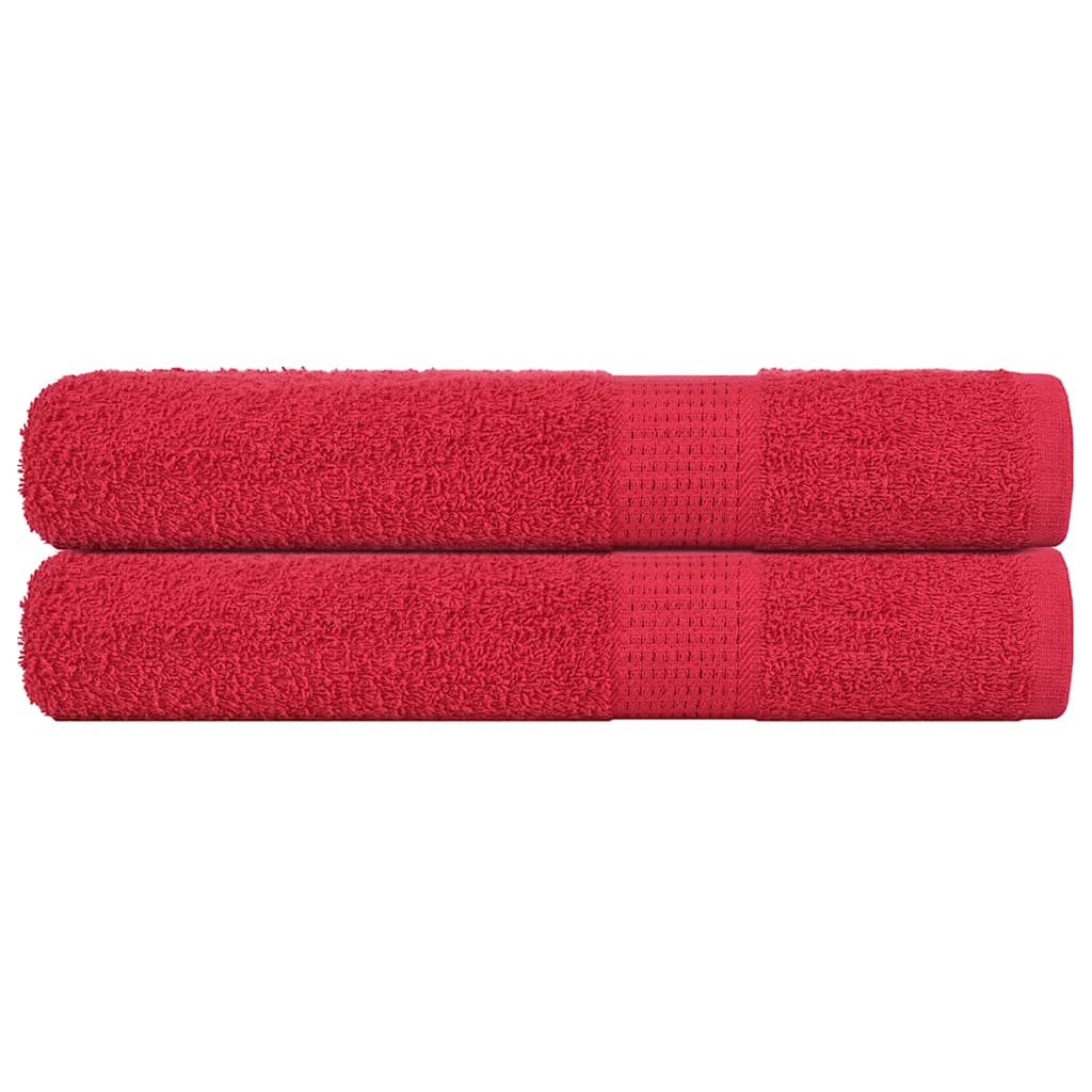 Toallas de sauna Vidaxl 2 st 80x200 cm 360 g m² 100% de algodón rojo