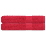 Toallas de sauna Vidaxl 2 st 80x200 cm 360 g m² 100% de algodón rojo