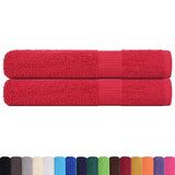 Toallas de sauna Vidaxl 2 st 80x200 cm 360 g m² 100% de algodón rojo