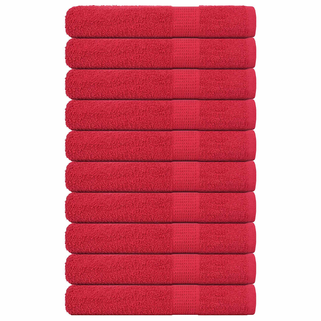 Toallas de sauna Vidaxl 10 st 80x200 cm 360 g m² 100% de algodón rojo