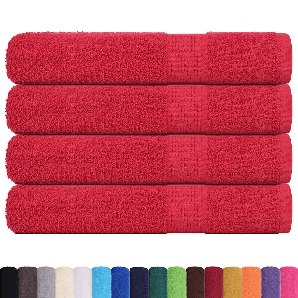 Vidaxx Handtücher 4 Stück 100x200 cm 360 g m² 100 % Baumwolle rot