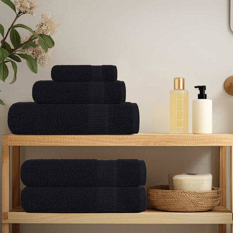 VidaXL Gästehandtücher 10 Stück 30x50 cm 360 g m² 100 % Baumwolle Schwarz