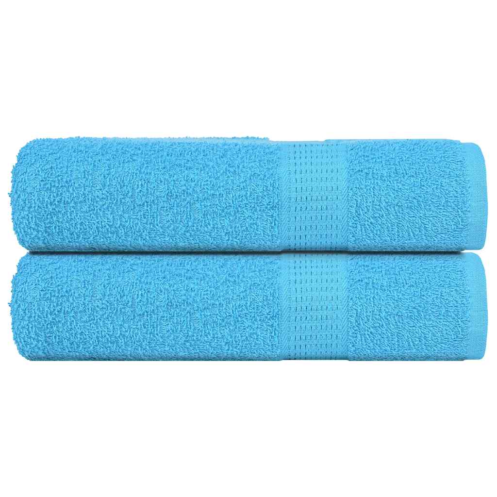 Serviettes de douche Vidaxl 2 st 70x140 cm 360 g m² 100% coton turquoise