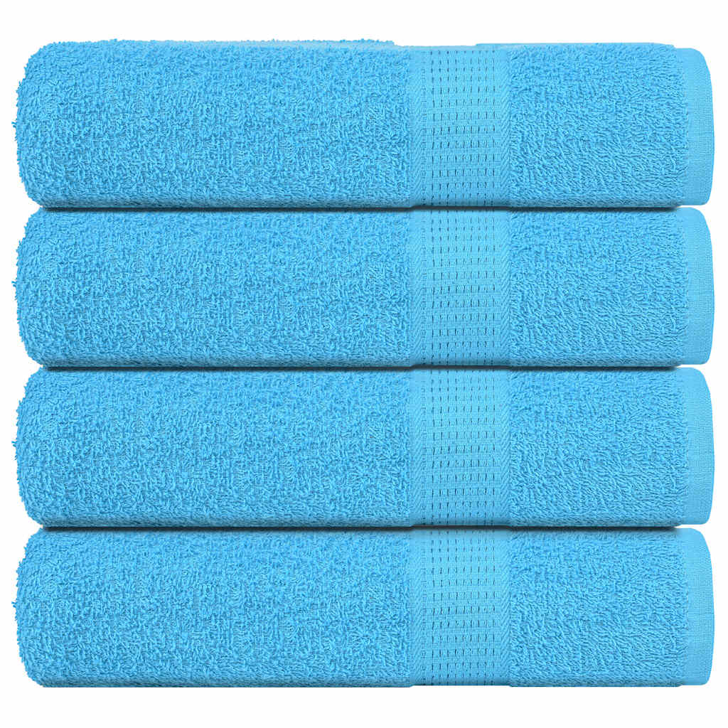 Serviettes de douche Vidaxl 4 ST 70x140 cm 360 g m² 100% coton turquoise