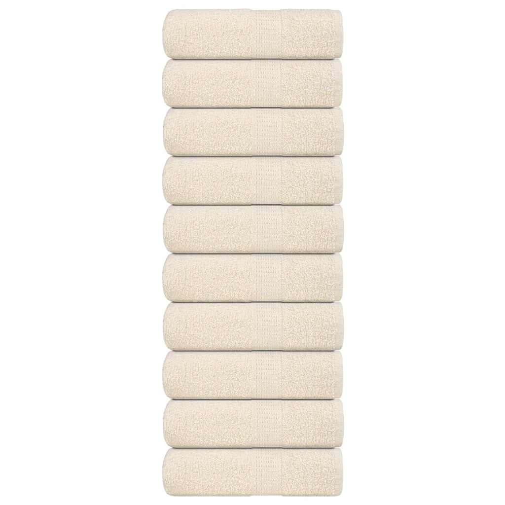 Vidaxx Waschlappen 10 Stück Froschcreme 30x30 cm 100 % Baumwolle