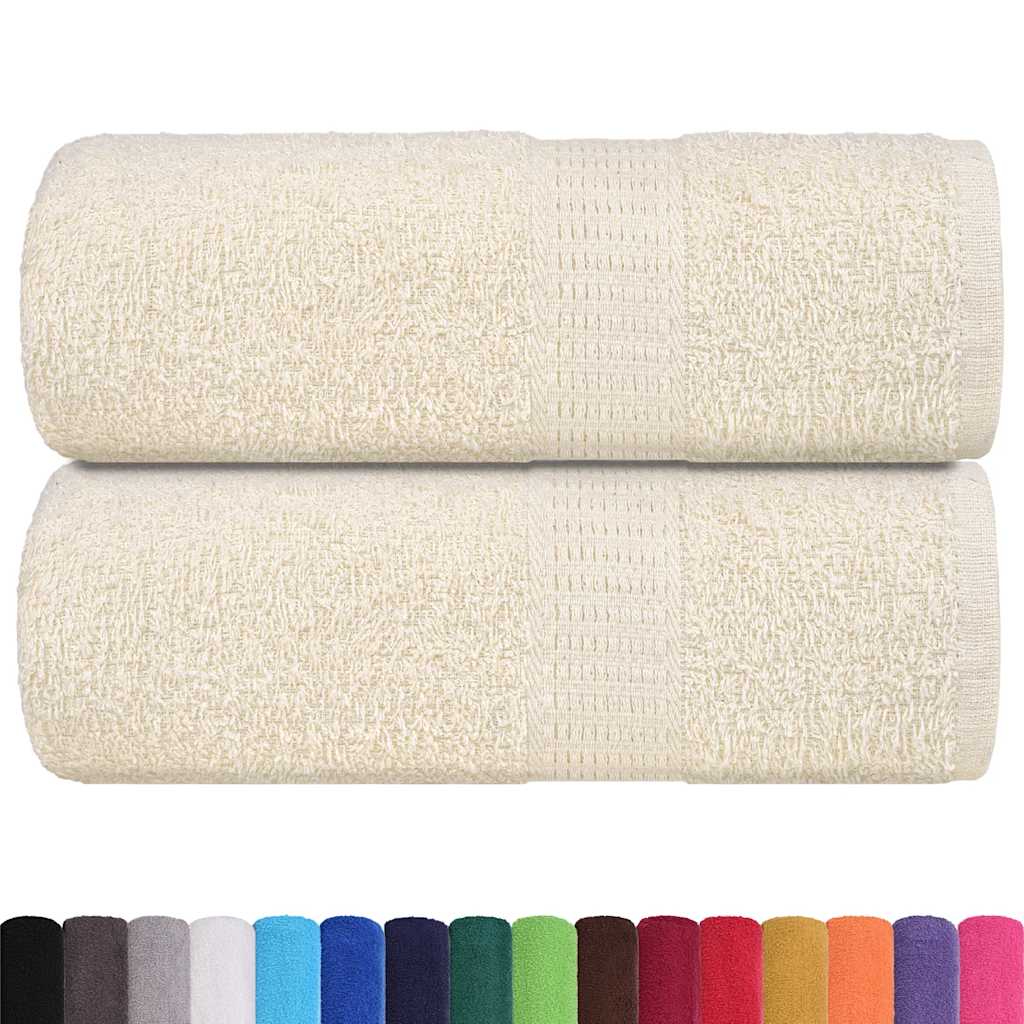 VidaXL Gästehandtücher 2 Stk. 30x50 cm 360 g m² 100 % Baumwolle cremefarben