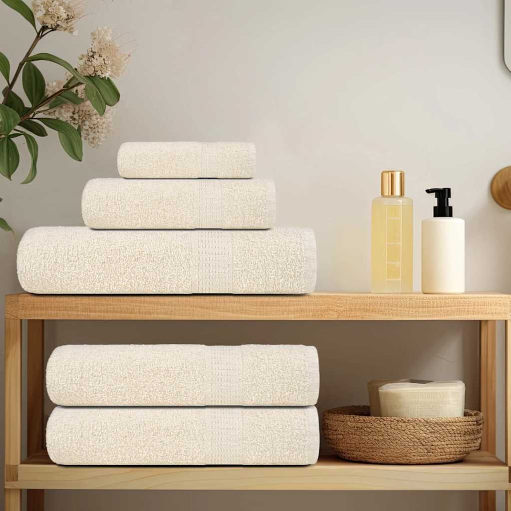VidaXL Gästehandtücher 2 Stk. 30x50 cm 360 g m² 100 % Baumwolle cremefarben