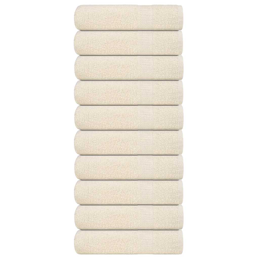 Vidaxx Handtücher 10 Stück 50x100 cm 360 g m² 100 % Baumwolle creme