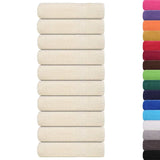 Vidaxx Duschtücher 10 Stück 70x140 cm 360 g m² 100 % Baumwolle Creme