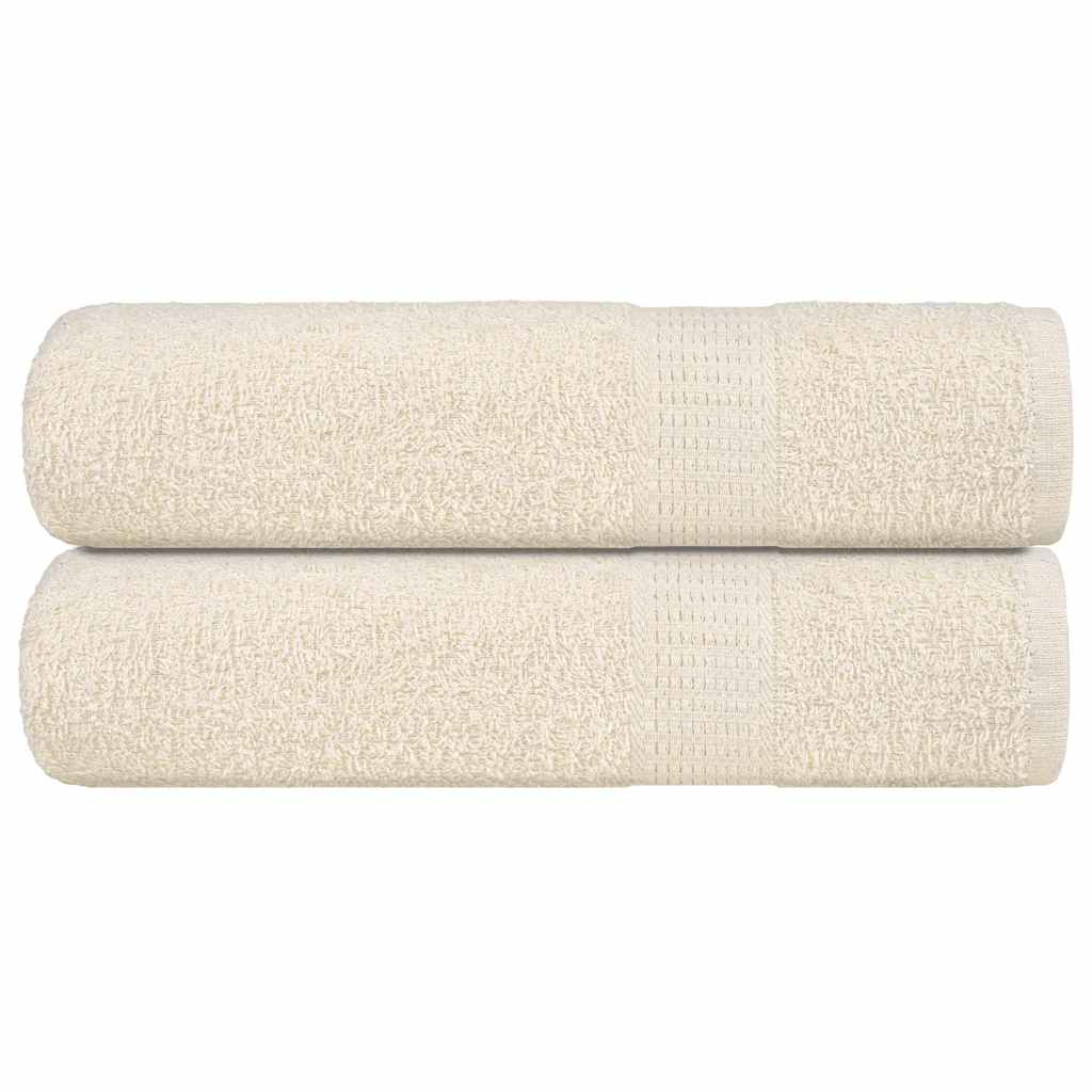 Serviettes de bain vidaxl 2 ST 100x150 cm 360 g m² 100% coton crème - colorant