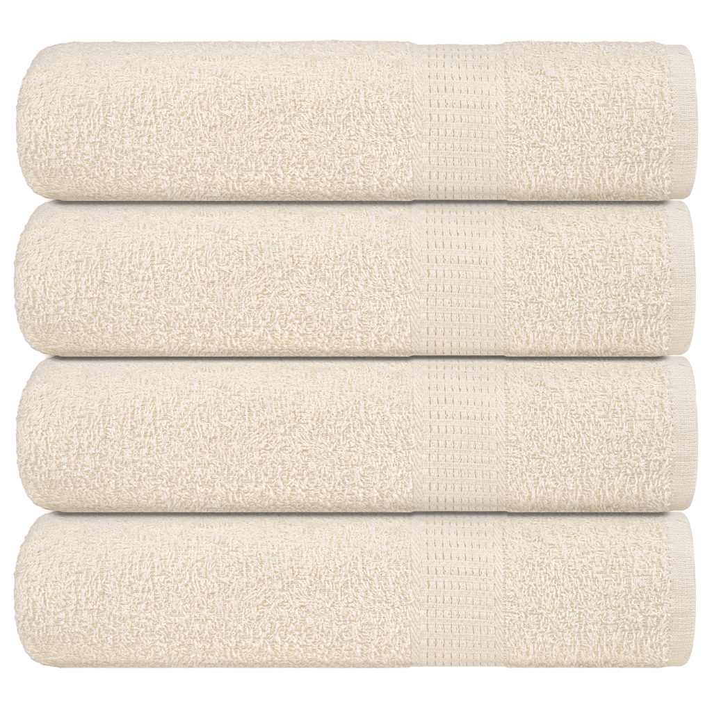 Serviettes de bain vidaxl 4 pcs 100x150 cm 360 g m² 100% coton crème -colored