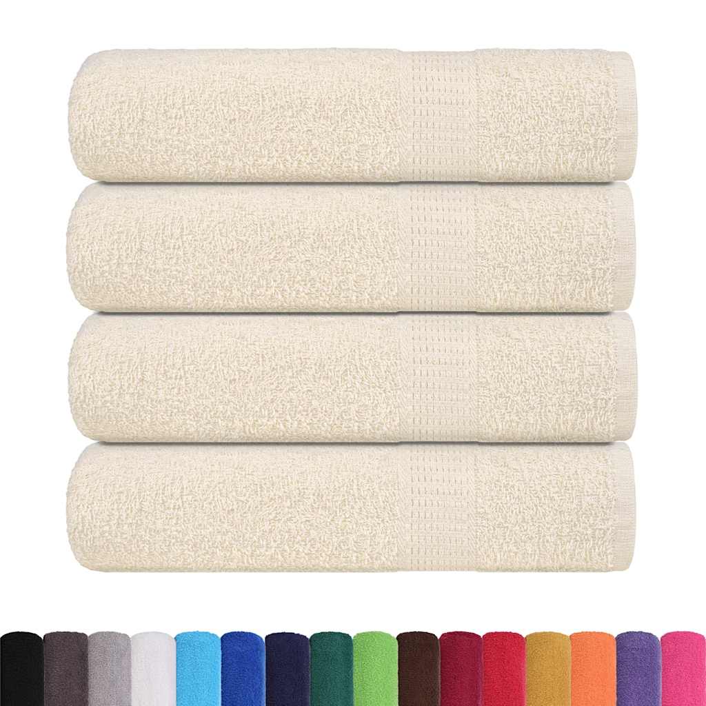 Serviettes de bain vidaxl 4 pcs 100x150 cm 360 g m² 100% coton crème -colored