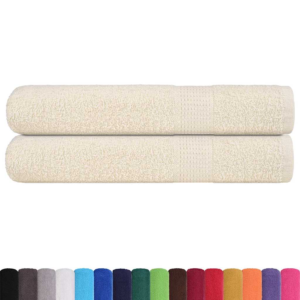 Vidaxx Saunatücher 2 Stk. 80x200 cm 360 g m² 100 % Baumwolle Creme