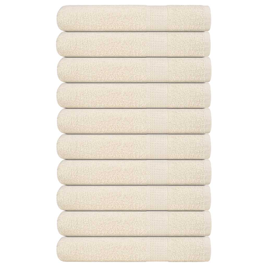 Serviettes de sauna vidaxl 10 ST 80x200 cm 360 g m² 100% coton crème