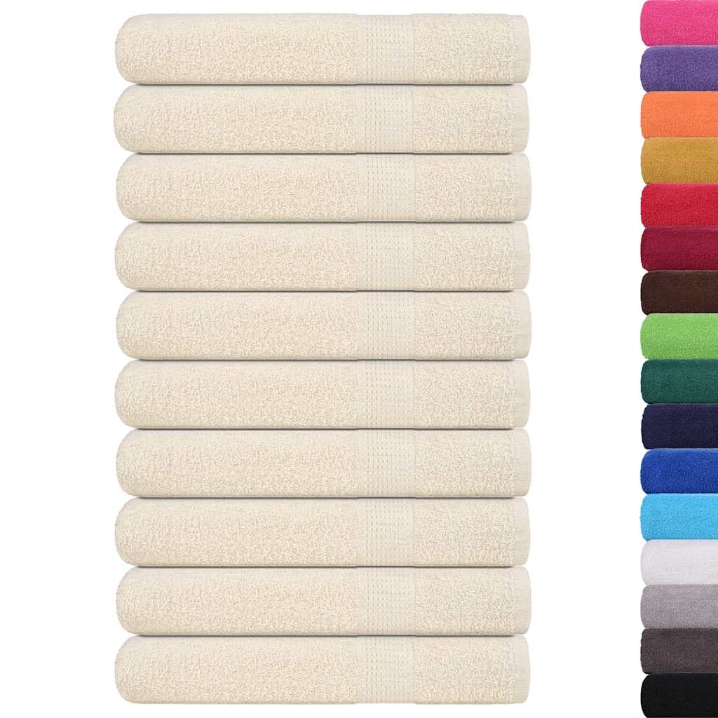 Vidaxx Saunatücher 10 Stück 80x200 cm 360 g m² 100 % Baumwolle Creme