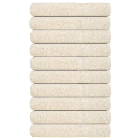 Vidaxx Handtücher 10 Stück 100x200 cm 360 g m² 100 % Baumwolle creme
