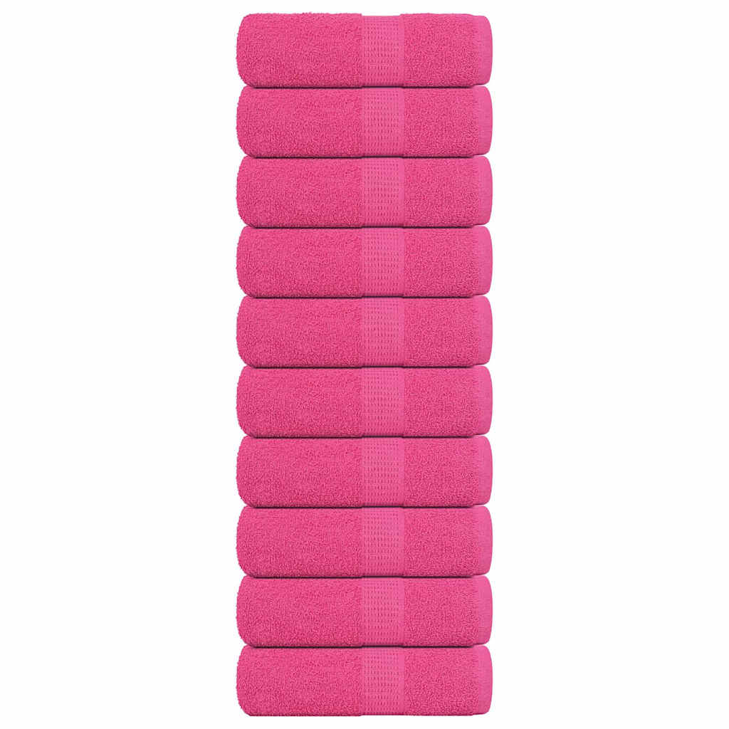 Vidaxl zeepdoekjes 10 st 30x30 cm 360 g m² 100% katoen roze