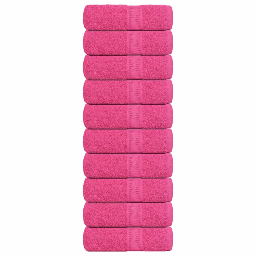 VidaXL Gästehandtücher 10 Stück 30x50 cm 360 g m² 100 % Baumwolle rosa