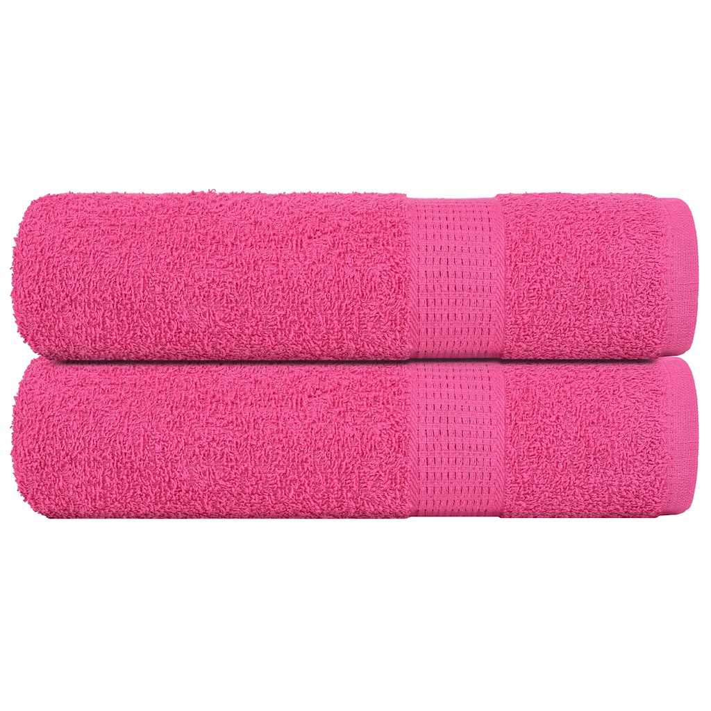 Toallas de baño Vidaxl 2 st 100x150 cm 360 g m² 100% rosa de algodón