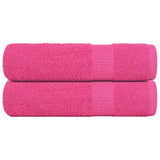 Serviettes de bain vidaxl 2 ST 100x150 cm 360 g m² 100% coton rose