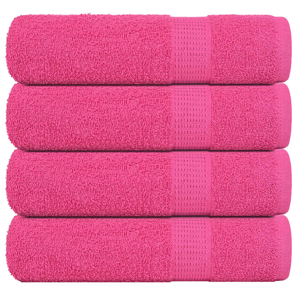 Asciugamani da bagno Vidaxl 4 St 100x150 cm 360 g m² 100% di cotone rosa