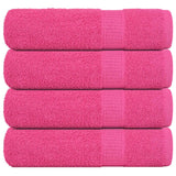 Asciugamani da bagno Vidaxl 4 St 100x150 cm 360 g m² 100% di cotone rosa