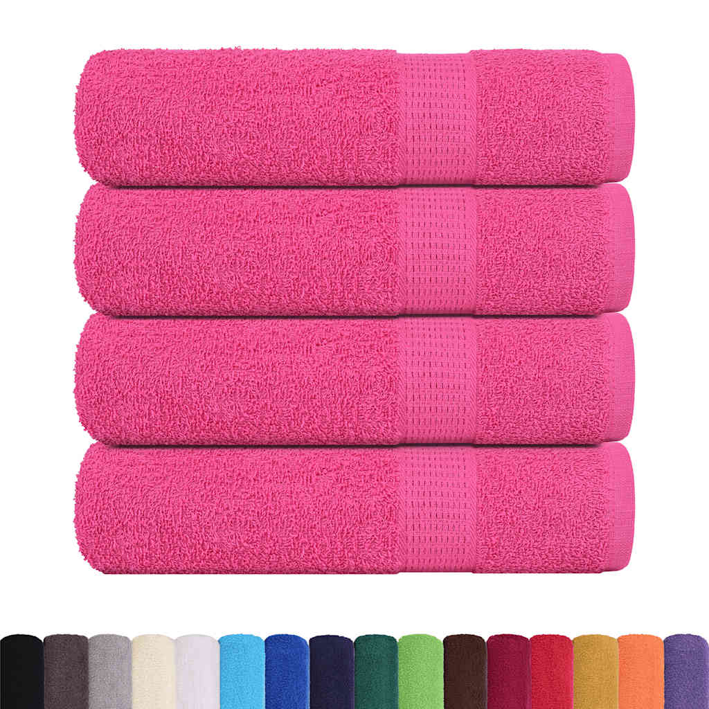 Asciugamani da bagno Vidaxl 4 St 100x150 cm 360 g m² 100% di cotone rosa